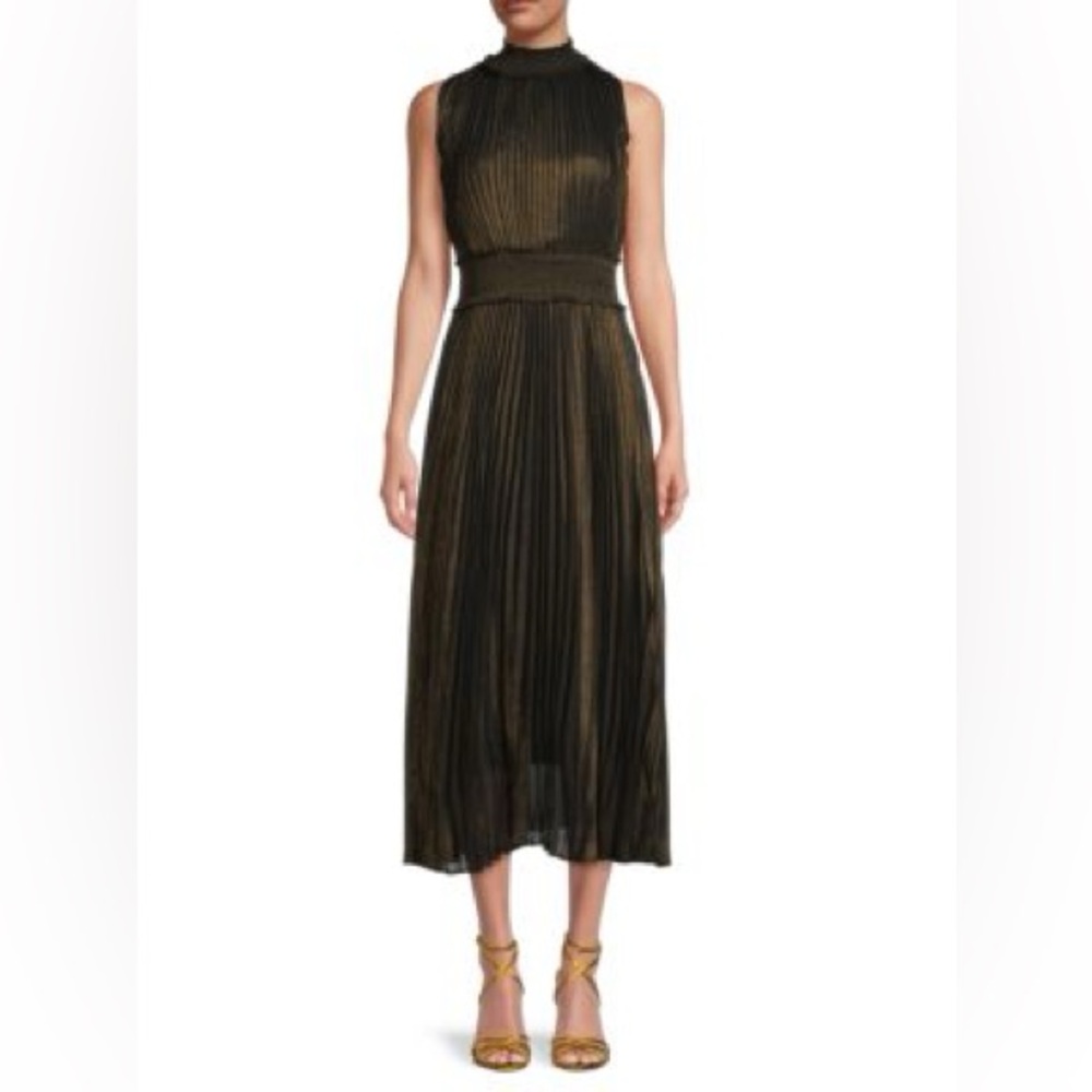 Nanette Lepore Pleated Dress Smocked Neck and Waist Size 4
